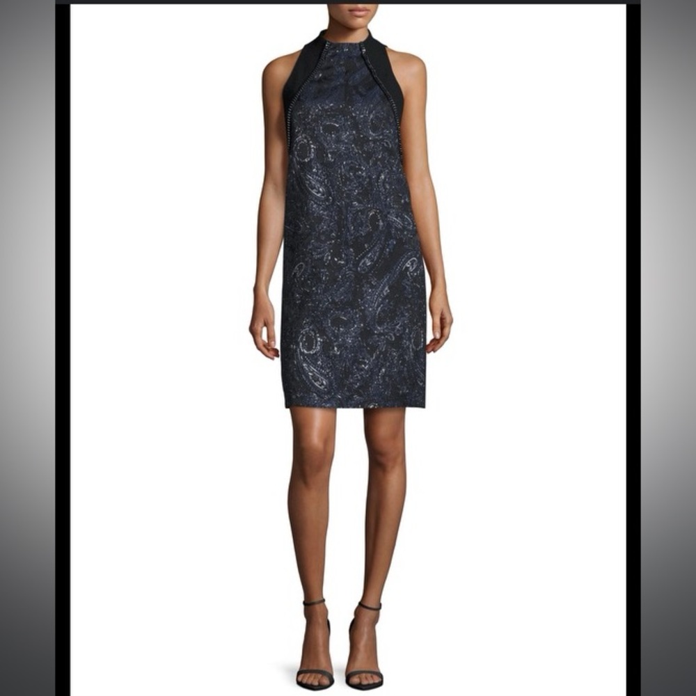 NWT Carmen Marc Valvo Sleeveless Beaded Paisley Cocktail Dress Size 4